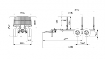 Vyvážecí vlek 10Ux/UxWD